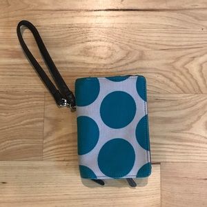 EUC - Thirty One Wallet - Teal Dot - A30